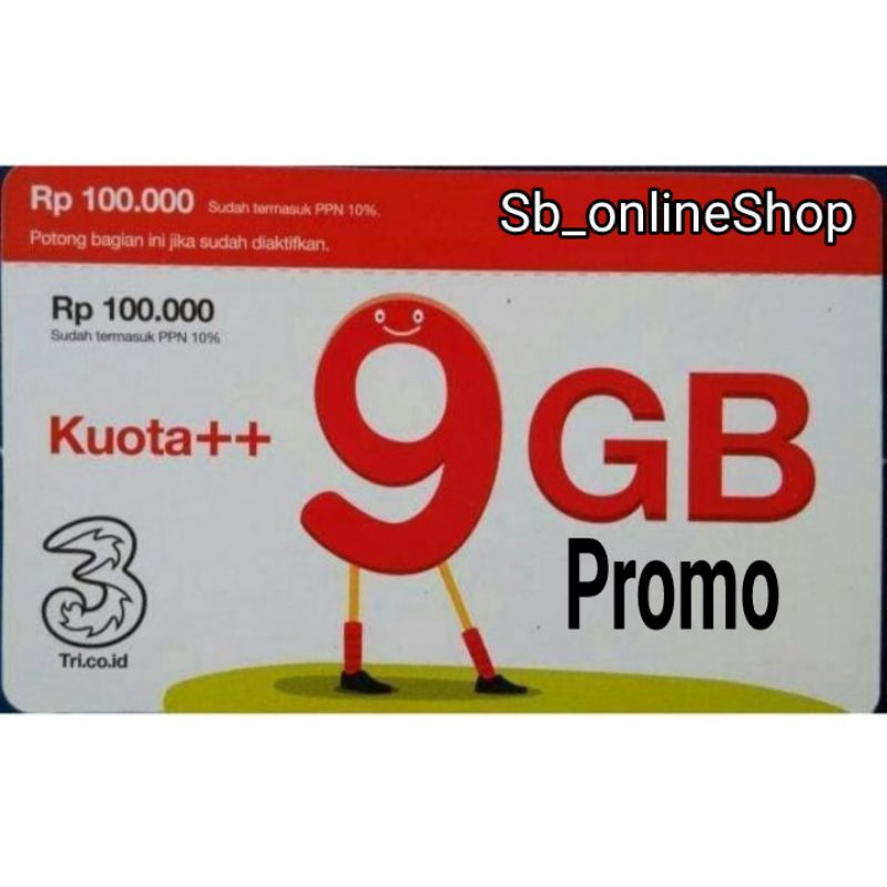 VOUCHER INTERNET PAKET DATA KUOTA INTERNET TRI PAMAX 9++ MASA AKTIF MENGIKUTI MASA AKTIF KARTU