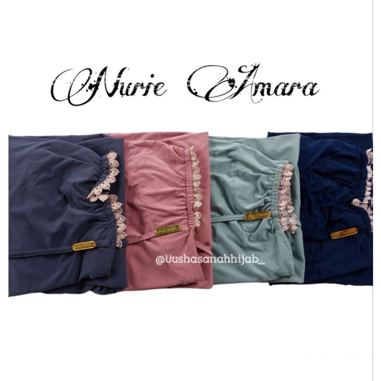 (Ori Nurie) AMARA •jilbab instan jersey ballerina•bergo instan non pet renda