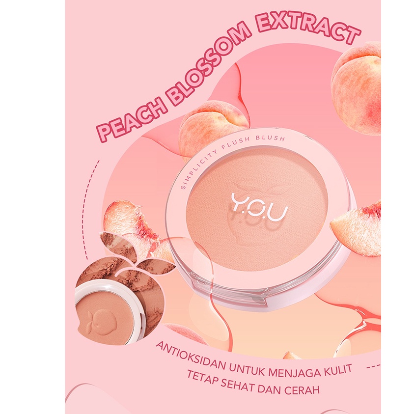 ❤ BELIA ❤ YOU The Simplicity Flush Blush 3.5g (NEW PACKAGING) | Blush On Creamy Natural Face Cheek | Pigmented Powder Blush On Y.O.U (✔️BPOM)