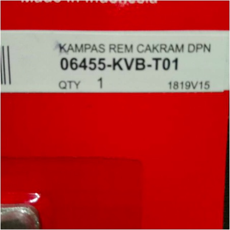 Kampas Rem Depan discpad dispad rem depan Honda Beat , Vario kode KVB