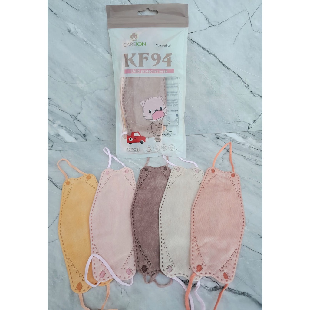 HWLB KF94 ANAK 3-12 TAHUN 4PLY HITAM PUTIH WARNA WARNI RAINBOW MASKER KOREA