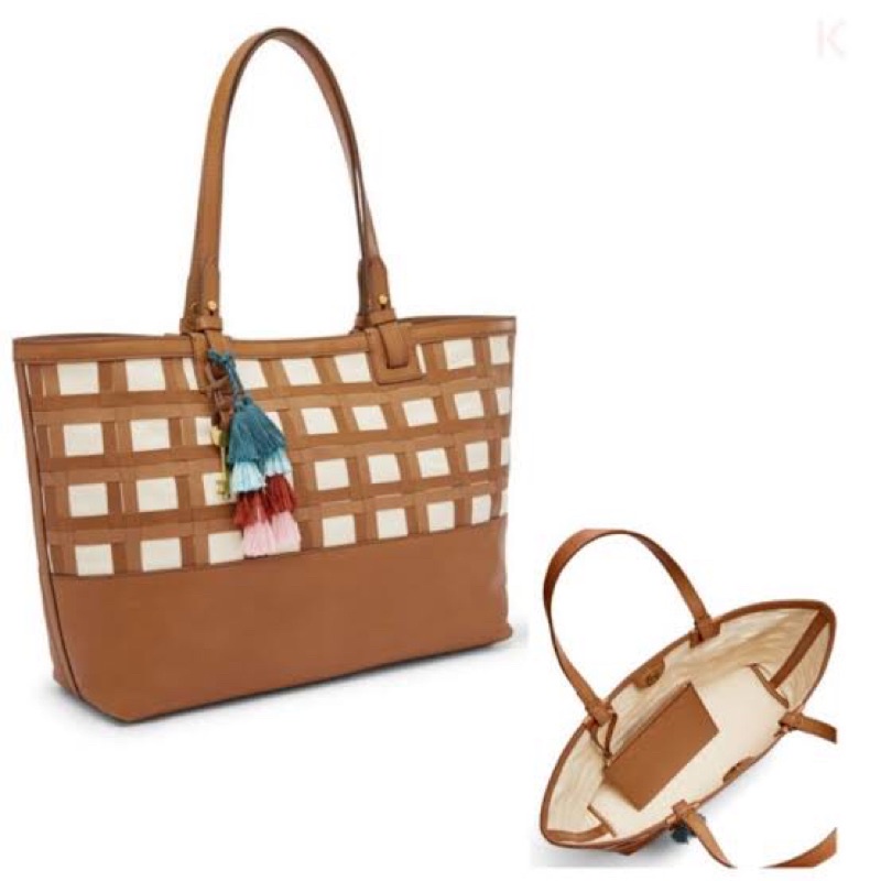 Fossil rachel tote anyam original bag