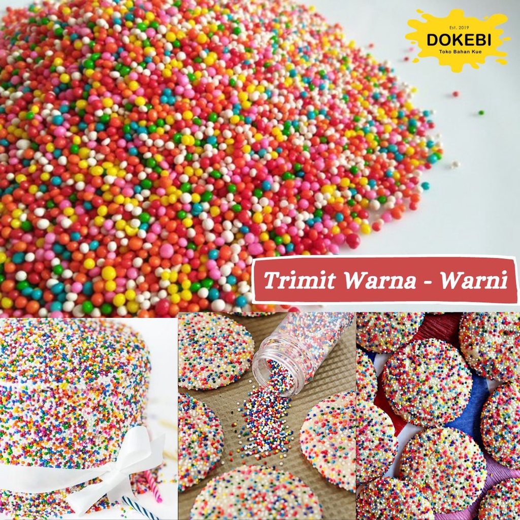 

Sprinkle Spikel Trimit Gula Butir rainbow 100 gram / Gula pasir warna warni / Hiasan Kue