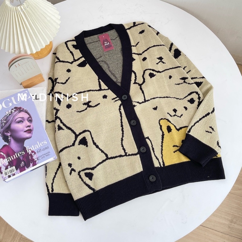 Mpus Cardy - Cardigan Wanita Motif Cat