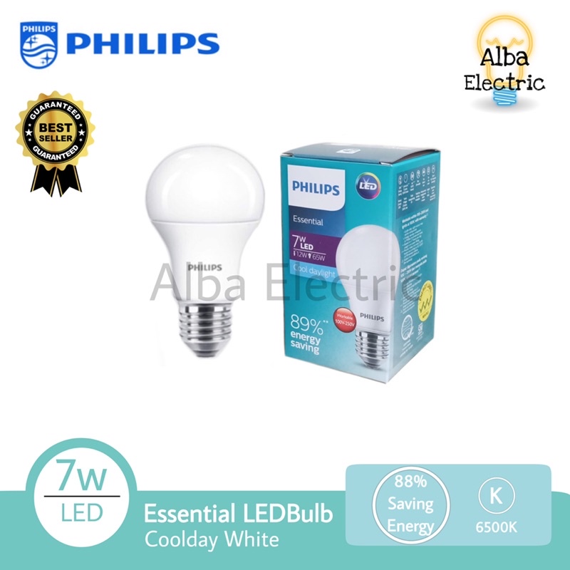 PHILIPS Lampu LED Essential 3W 5W 7W 9W 11W 15W Putih Bulat Bohlam LED BULB ORI LED PHILIPS 15 Watt