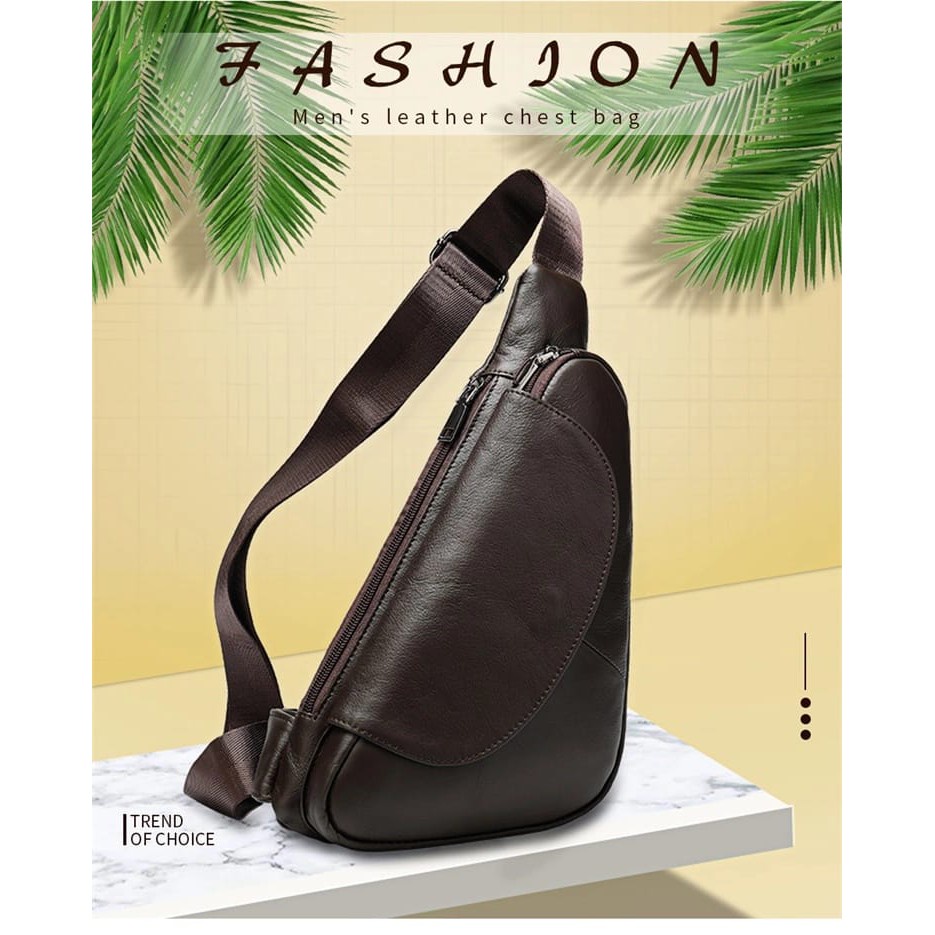 Tas selempang pria kulit asli industri waterproof / tas selempang pria premium / Original Best Quali