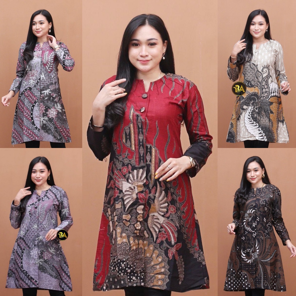 Baju Batik Wanita Modern Tunik Batik Kantor Atasan Batik Kerja Wanita Blouse Batik Seragam Batik Modern M L XL XXL