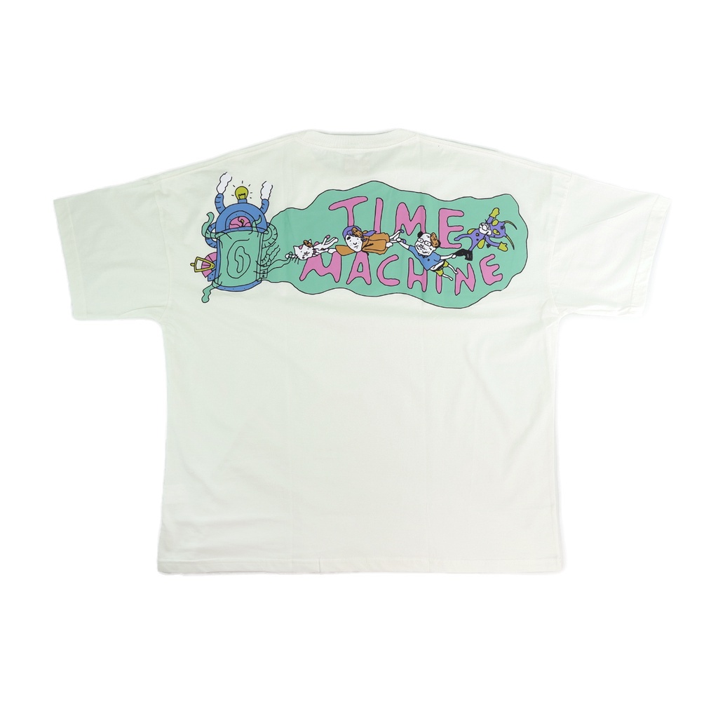 PEANUT STAIN - Time Machine Ivory Wide Shoulder Oversized Tshirt