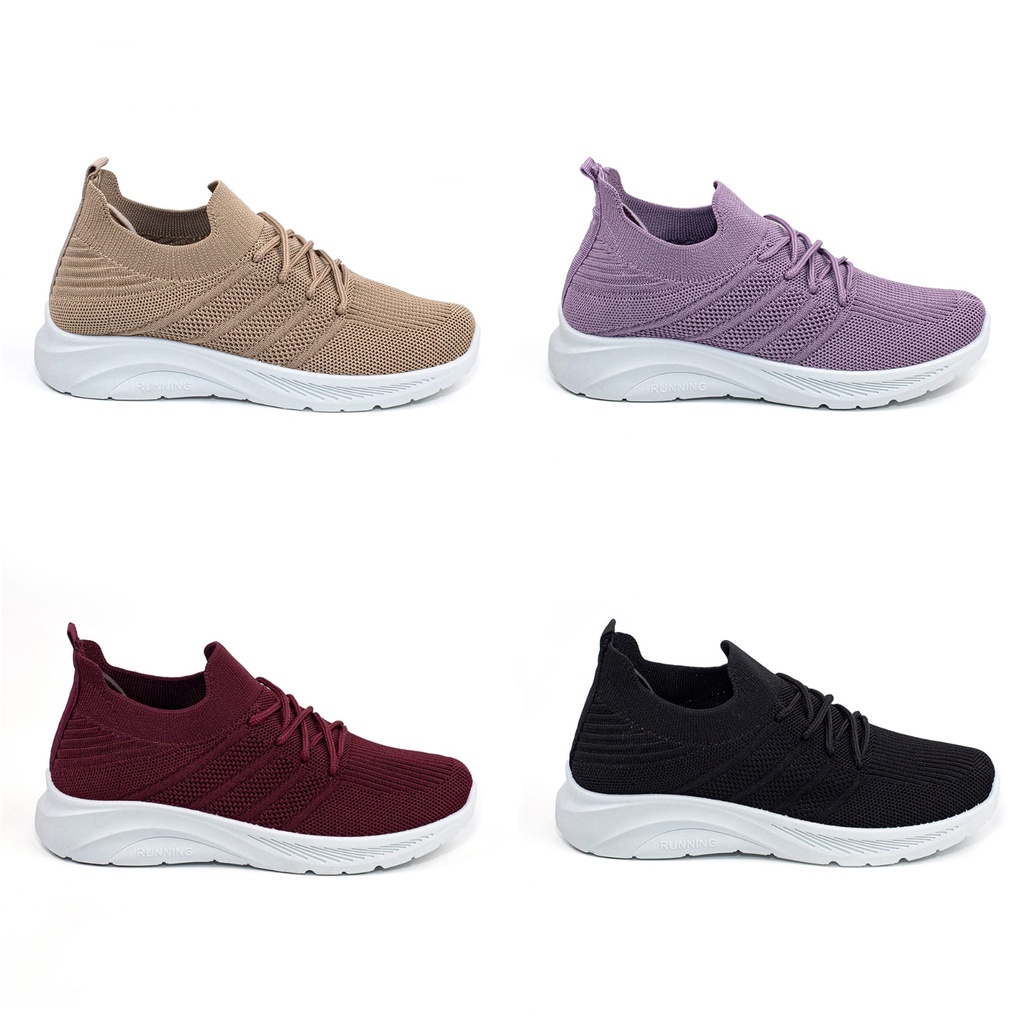 Sepatu Wanita Sneakers Wanita Import Rajut Cewek Sport Shoes Kasual Fashion Wanita Model Tali LSV212