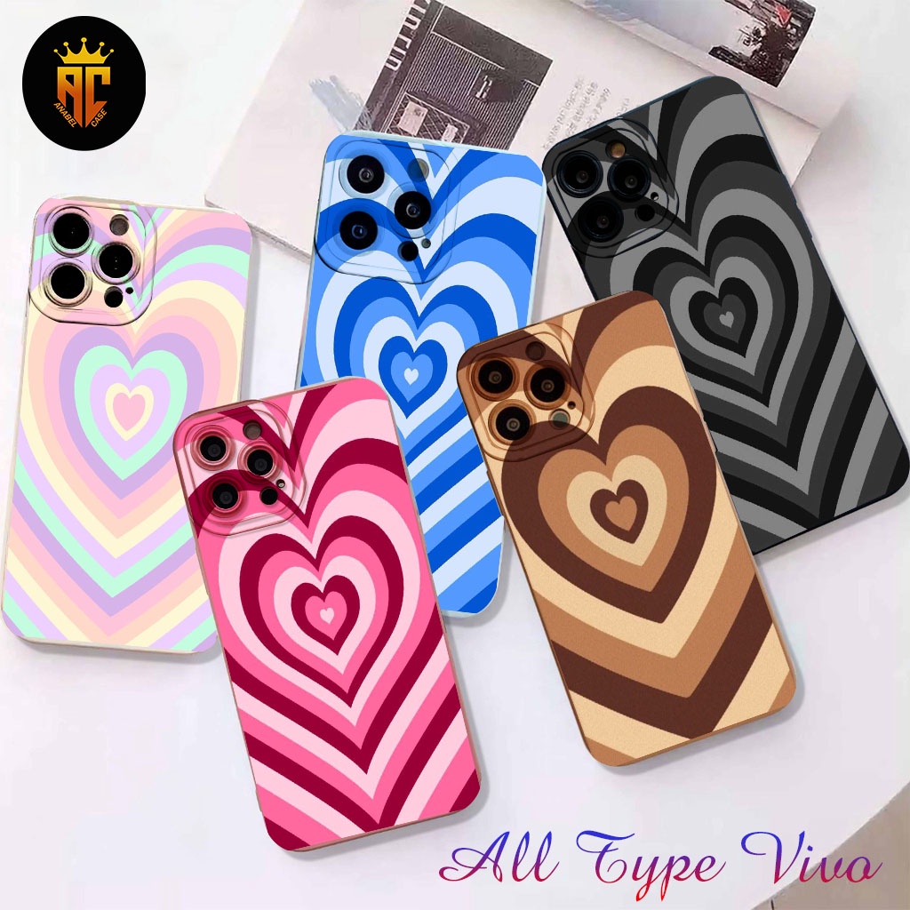 [MV2] Softcase Procamera edge square For VIVO Y22/Y15S/Y20S/Y12/Y21S/Y30/Y91C/V23E - Motif love hear