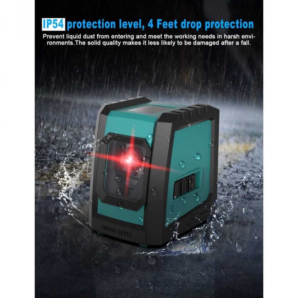 Laser Level Red Beam Recharge 2 Line Self Leveling High Precision