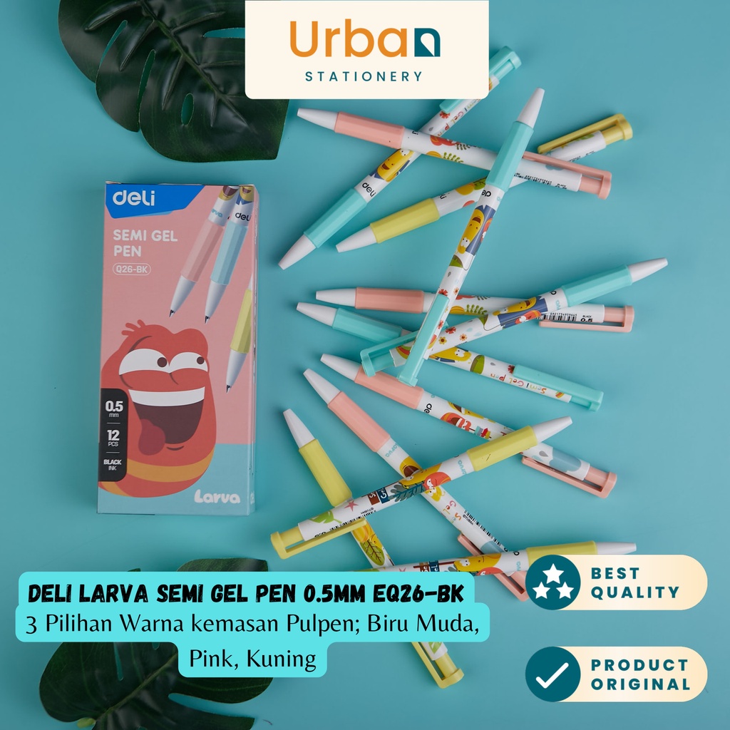 

Deli Larva Ballpoint/Pulpen Semi Gel Cetek Hitam 0.5mm EQ26-BK