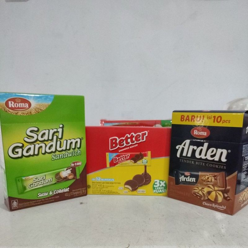 SARI GANDUM SANDWICH BETTER SANDWICH BISCUIT 36gr ISI 12 ARDEN COOKIES 30gr ISI 10