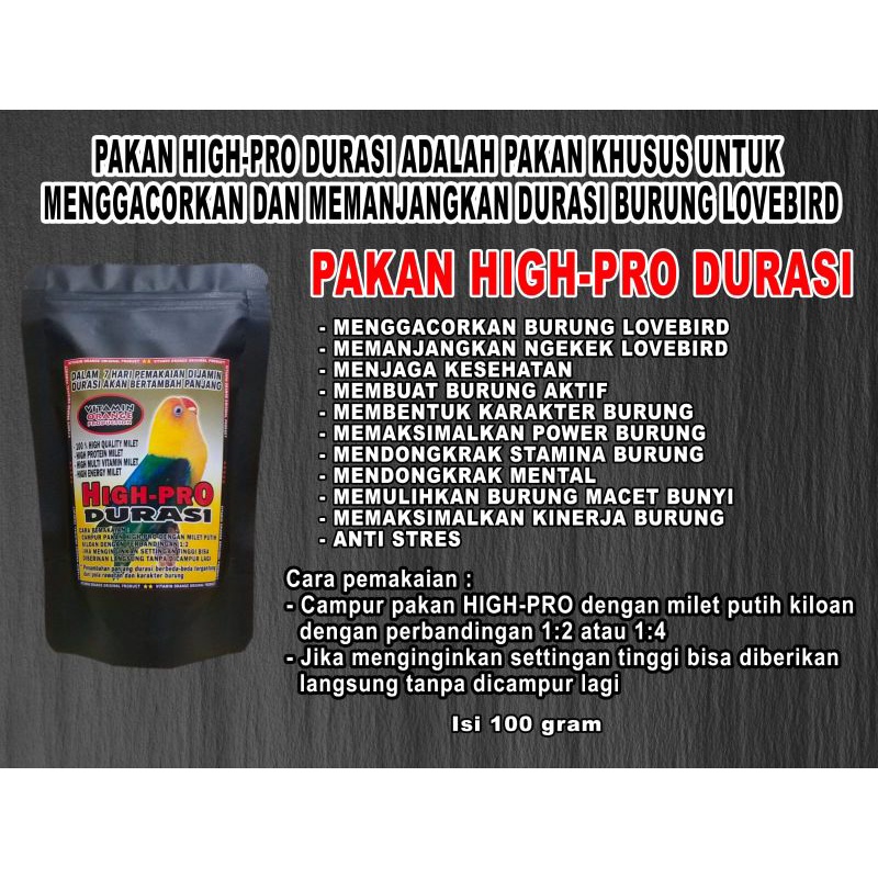 high-pro kenari lovebird pakan burung canary khusus penggacor power full durasi panjang makanan khusus bahan herbal ori vit orange