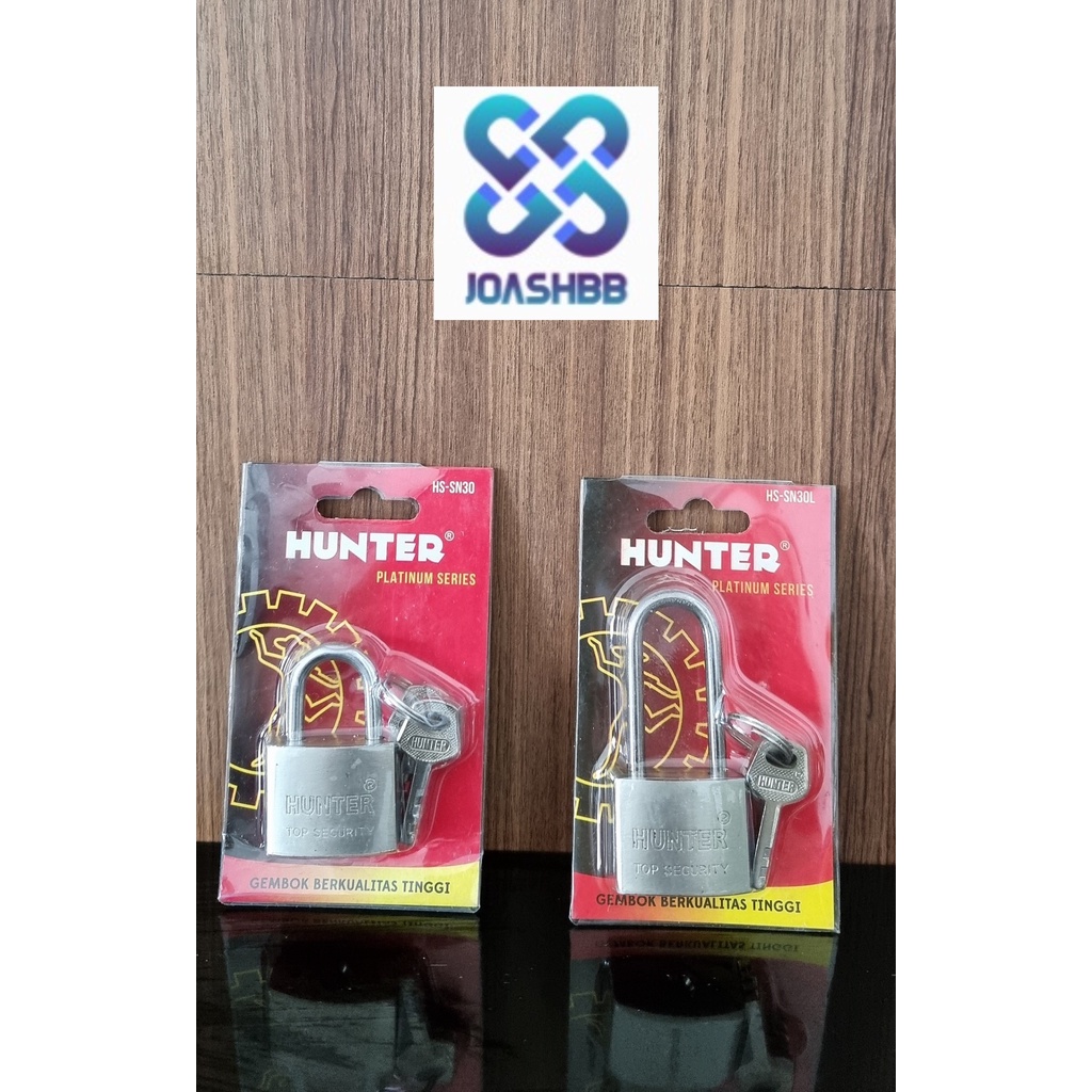 Gembok Putih HUNTER Anti Rust Anti Maling Anti Cut / Gembok Rumah / Kantor / Gudang