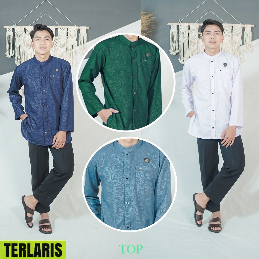 Koko embos pria dewasa / koko el fajar model terbaru baju koko embos katun
