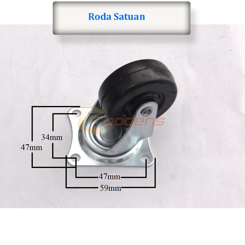 Roda 2 Inch Roda Caster Roda Gepeng satuan