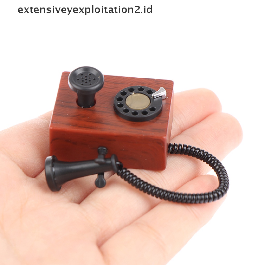 Mainan Telepon Mini Skala 1: 12 Model retro Untuk Rumah Boneka