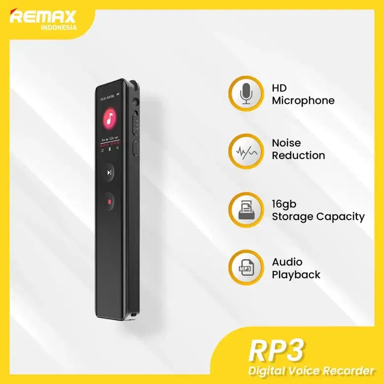 REMAX RP3 VOICE RECORDER DIGITAL NOISE REDUCTION RECORDING HD 16GB