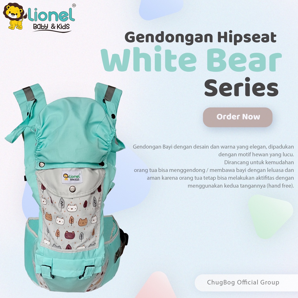 Gendongan Hipseat White Bear Series LB3003 / Gendongan Bayi