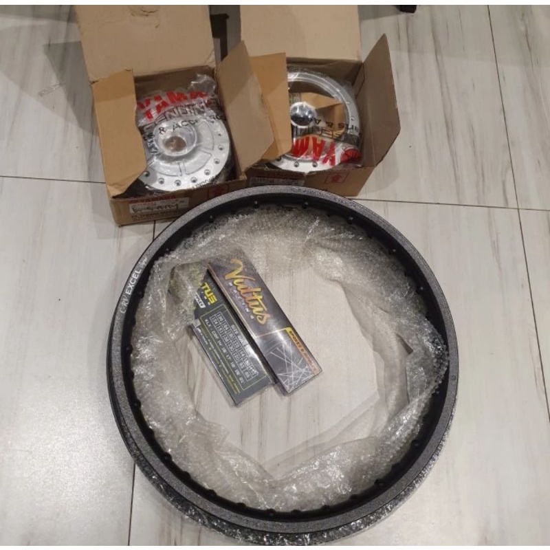 Paketan Velg aloy Scorpio Crv 17x140 18x160 Exel Hitam Tromol Scorpio Set Jari