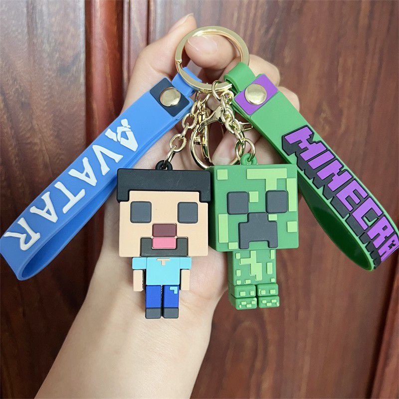 Game Mine-craft Creeper Keychain Figure Pendant Toy Keyring Kids Xmas Gifts Birthday