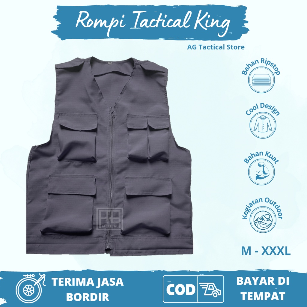 rompi tactical/rompi king/rompi outdoor/rompi lapangan/rompi salancar/vest jacket