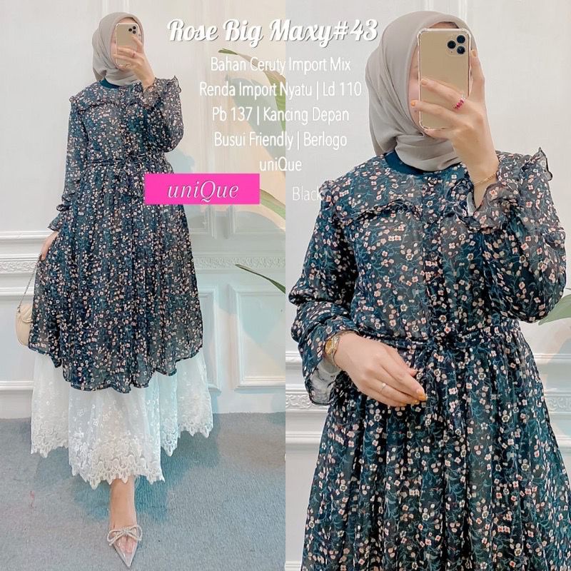 Dress Rose  Maxy #38 || Realpict (COD Bayar Ditempat)