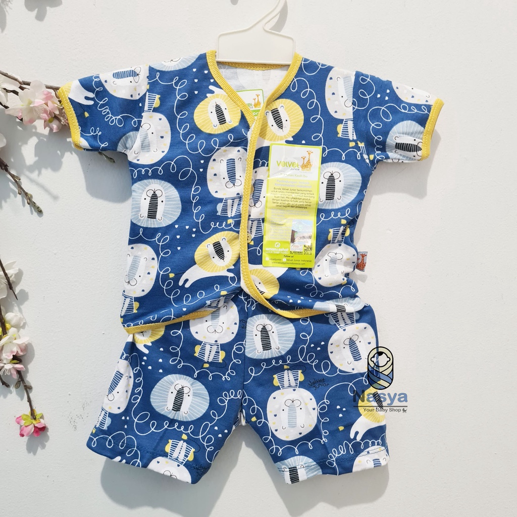 [R-004] Velvet Junior Setelan Baju Bayi Lengan pendek size new born (0-3 bln)