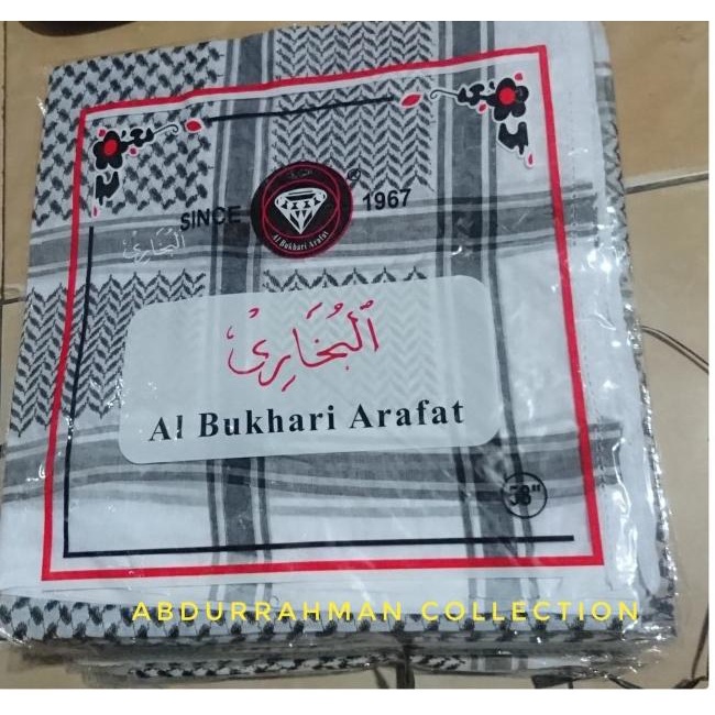 Sorban Almas Arafat Hitam Putih