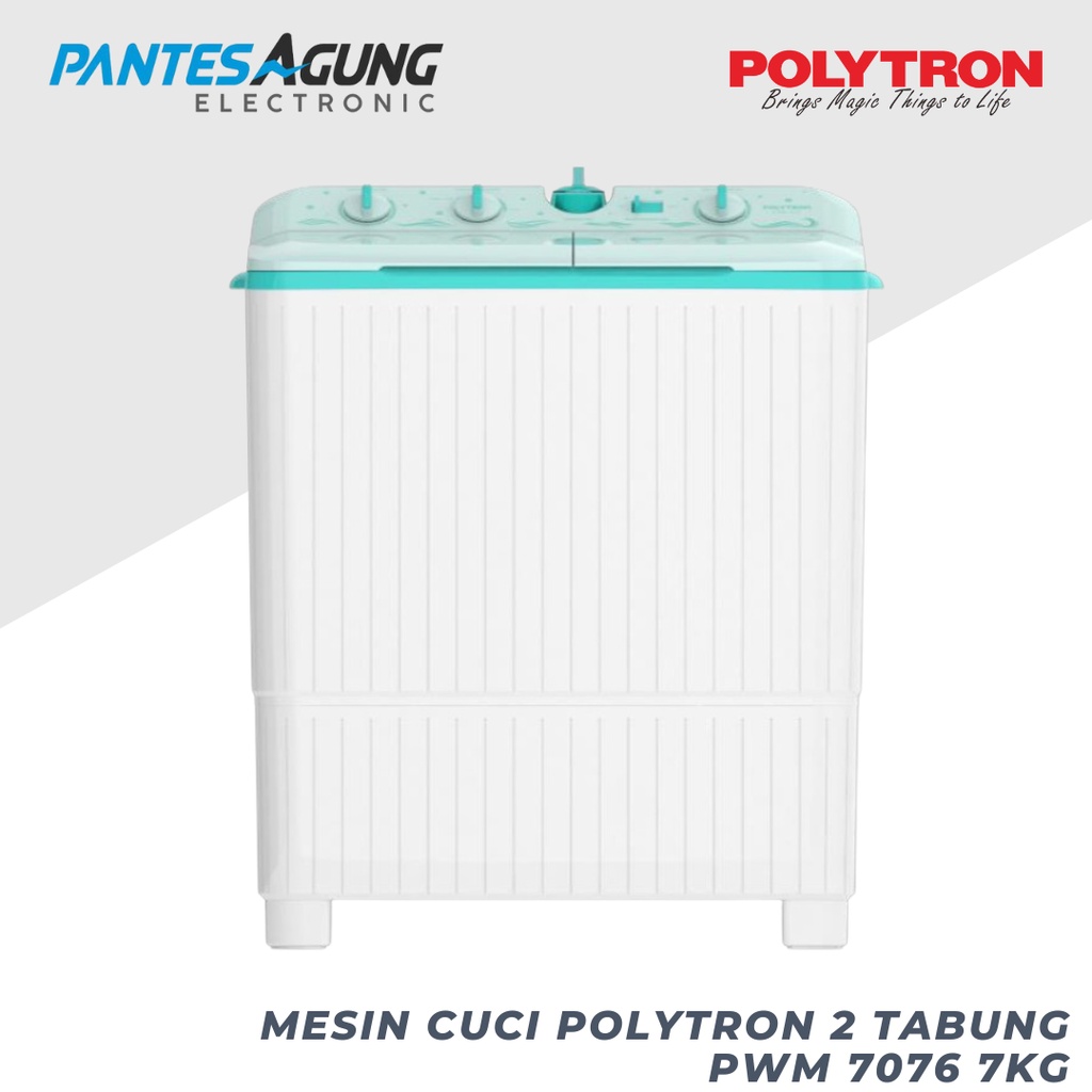 MESIN CUCI POLYTRON 2 TABUNG PWM 7076 7KG