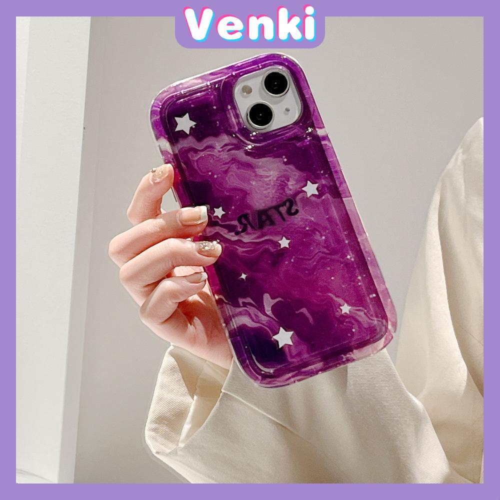 Case For iPhone 14 Pro Max TPU Soft Jelly Airbag Case Glossy Dark Purple Nebula Star Case Camera Protection Shockproof For iPhone 14 13 12 11 Plus Pro Max 7 Plus X XR