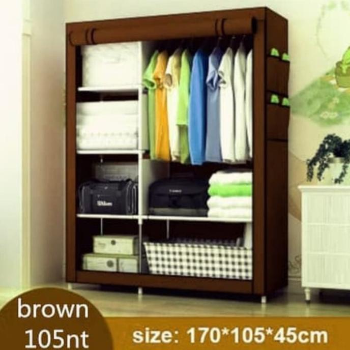 

Lemari pakaian Lemari plastik ukuran medium Rak baju stock ready