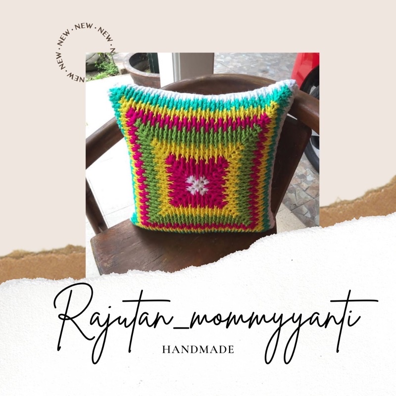 sarung bantal rajut