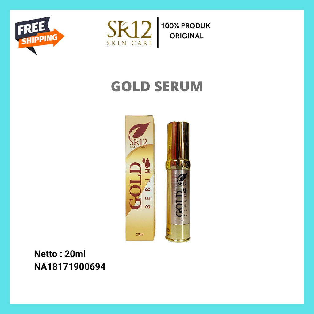 Gold Serum SR12 20ml - BPOM - Serum Penghilang Flek Hitam & Noda Bekas jerawat - Serum Wajah Glowing