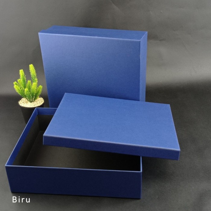 

(COD) BOX HAMPERS - GIFT BOX - KOTAK KADO - ukuran 35 cm x 25 cm x 8 cm - Biru