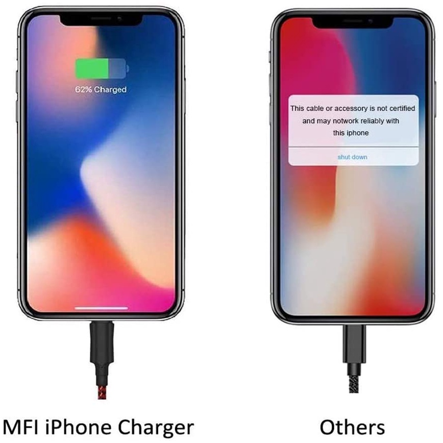 Kable IOS 2M Fast Charging Cable For iPhone11/iPad Pengisian Nilon Kabel USB to Lightning Super Quick Charge 3A For iPad iPhone 14/13/12/xr/Xsmax Universal