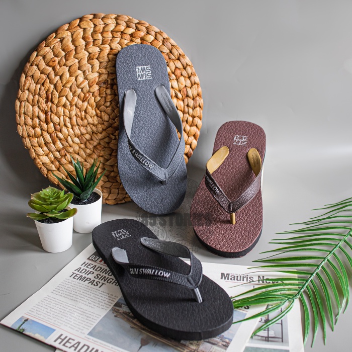 GROSIR SANDAL ISI 6 Sandal Jepit Sun Swallow Wave TREK (Per 6 Pcs)