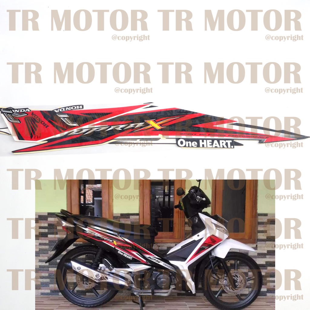Stiker Motor Supra X 125 FI 2014 Sticker Striping Lis Full Set Motor