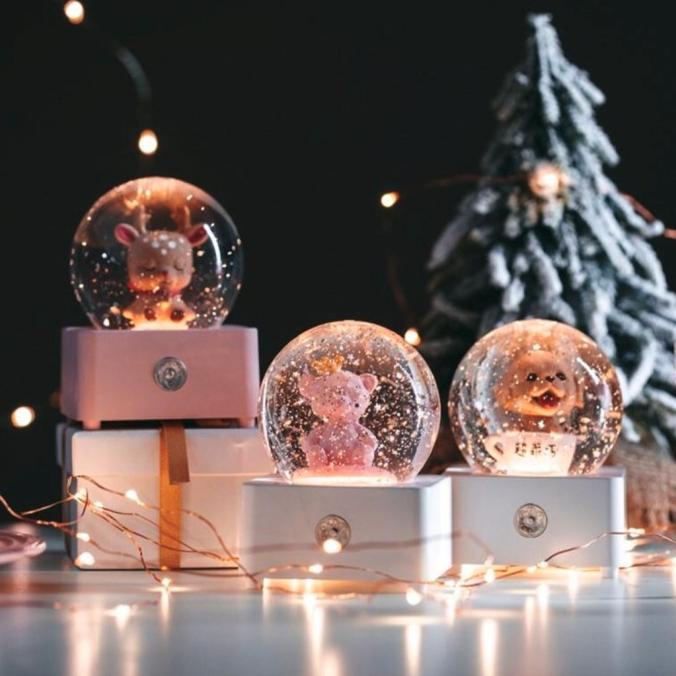 

BEST QUALITY - BOLA KRISTAL SALJU BINTANG KOTAK MUSIK LAMPU SENTUH DEKORASI NATAL