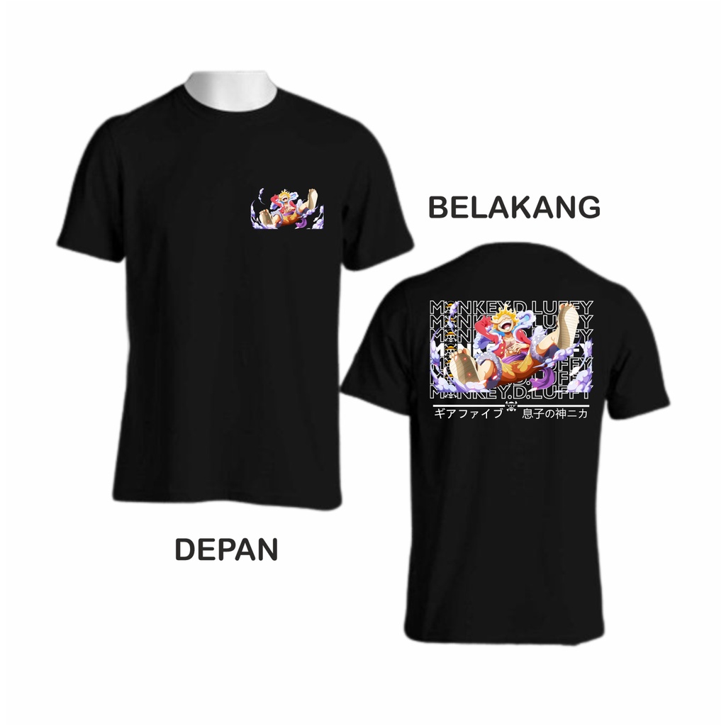 LUFFY ONE PIECE KAOS - DOMINICCO KAOS ANIME ONE PIECE COTTON COMBED 24S UNISEX LUFFY24XS