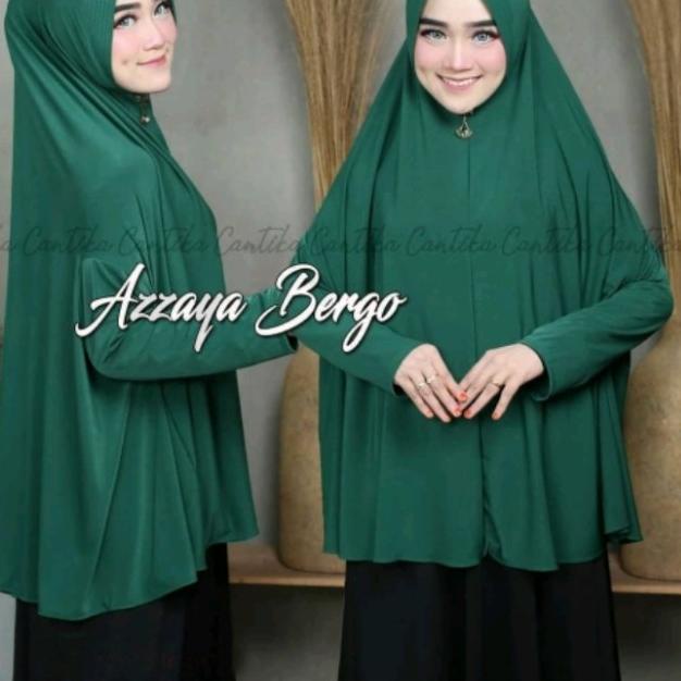 Azzaya Khimar bergo Lengan Jumbo Syari Jersy / Kerudung syari / jilbab - Navy