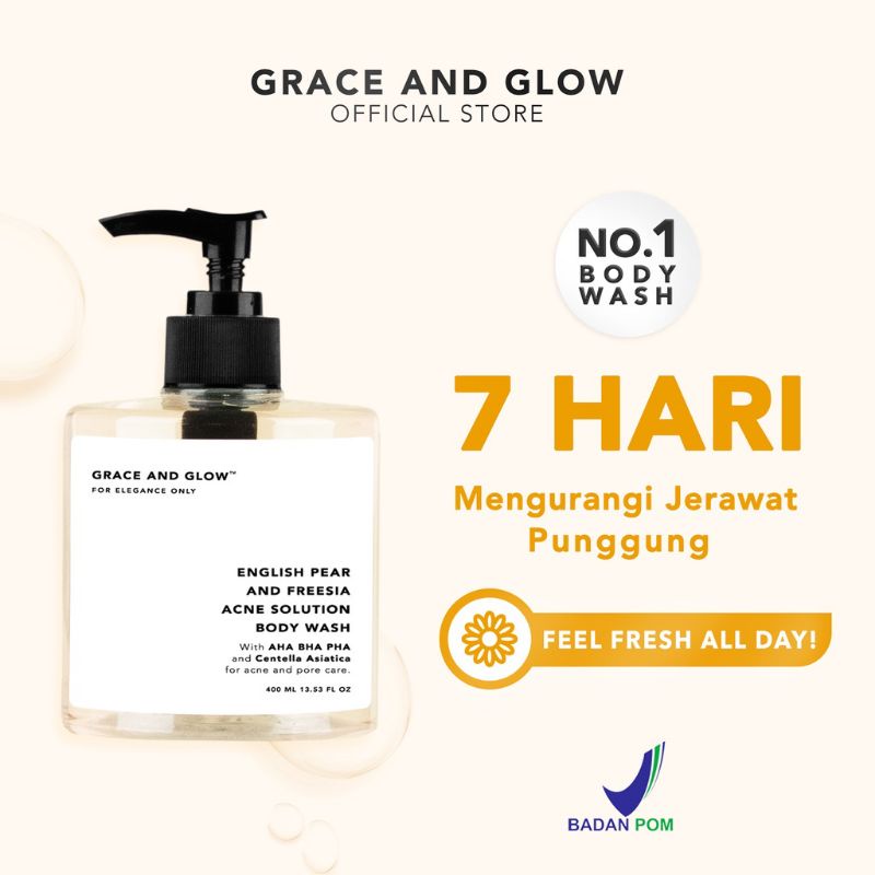 Grace &amp; Glow English Pear and Freesia Anti Acne Solution Body Wash 400ml