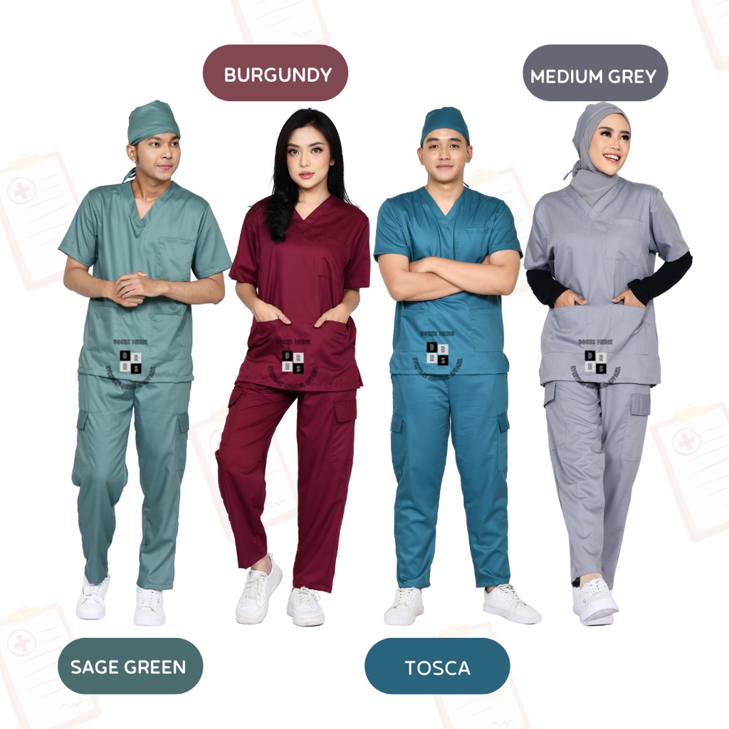 Baju OK TOYOBO CARGO / Baju Jaga / Scrub Medis Lengan Pendek (PART 1) DOCHS MEDIC