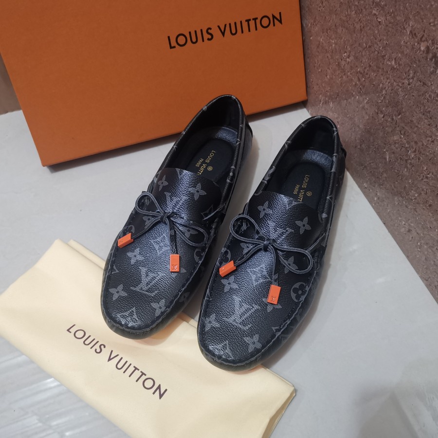 sepatu pria mono lv hitam slip on cowok shoes men loafer new 2022 mirror