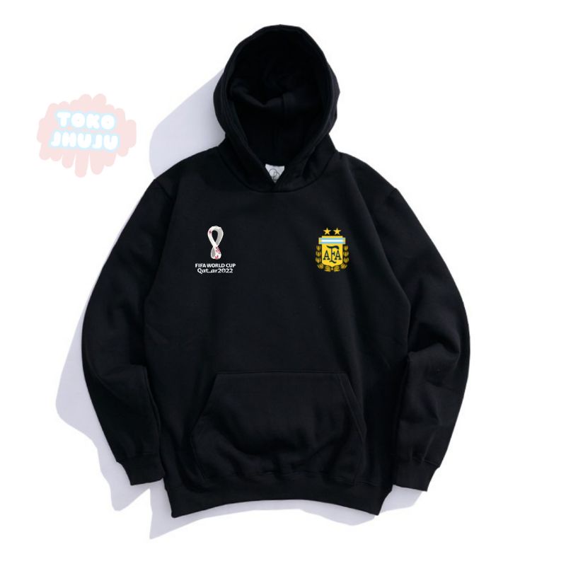 Jaket Hoodie Piala Dunia World Cup 2022 Tim Argentina DEPAN BELAKANG