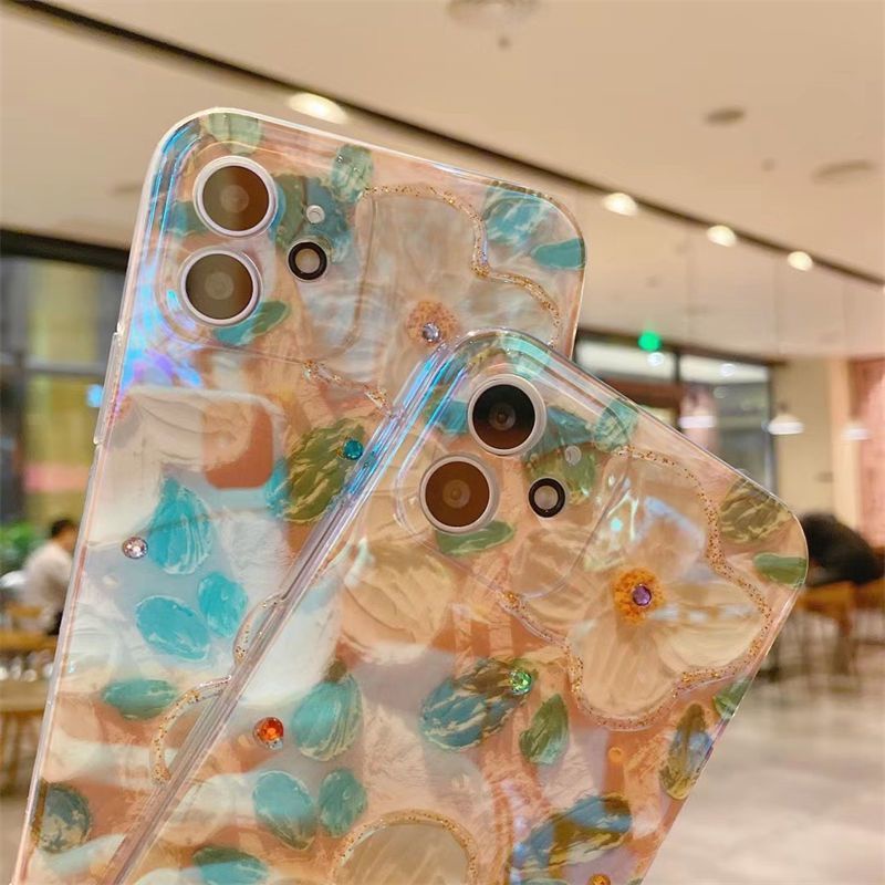 Case Desain Lukisan Cat Minyak Bunga Camellia Untuk IPhone 12 13 11 Pro Max X Xs Max Xr Ffdgd