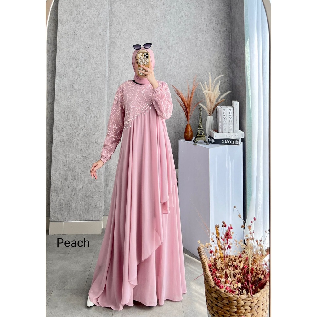 Maira A (seri A) Dress Original GLAMZ Terbaru / Gamis Dewasa Maxy / Baju