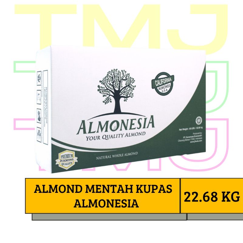 ALMOND MENTAH KUPAS UTUH 22.68 KG/ 50 LBS (gojek only)
