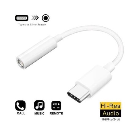Kabel Type-c to aux 3.5mm female adapter NB for earphone headset headphone - Cable Usb-c to jack audio 3.5